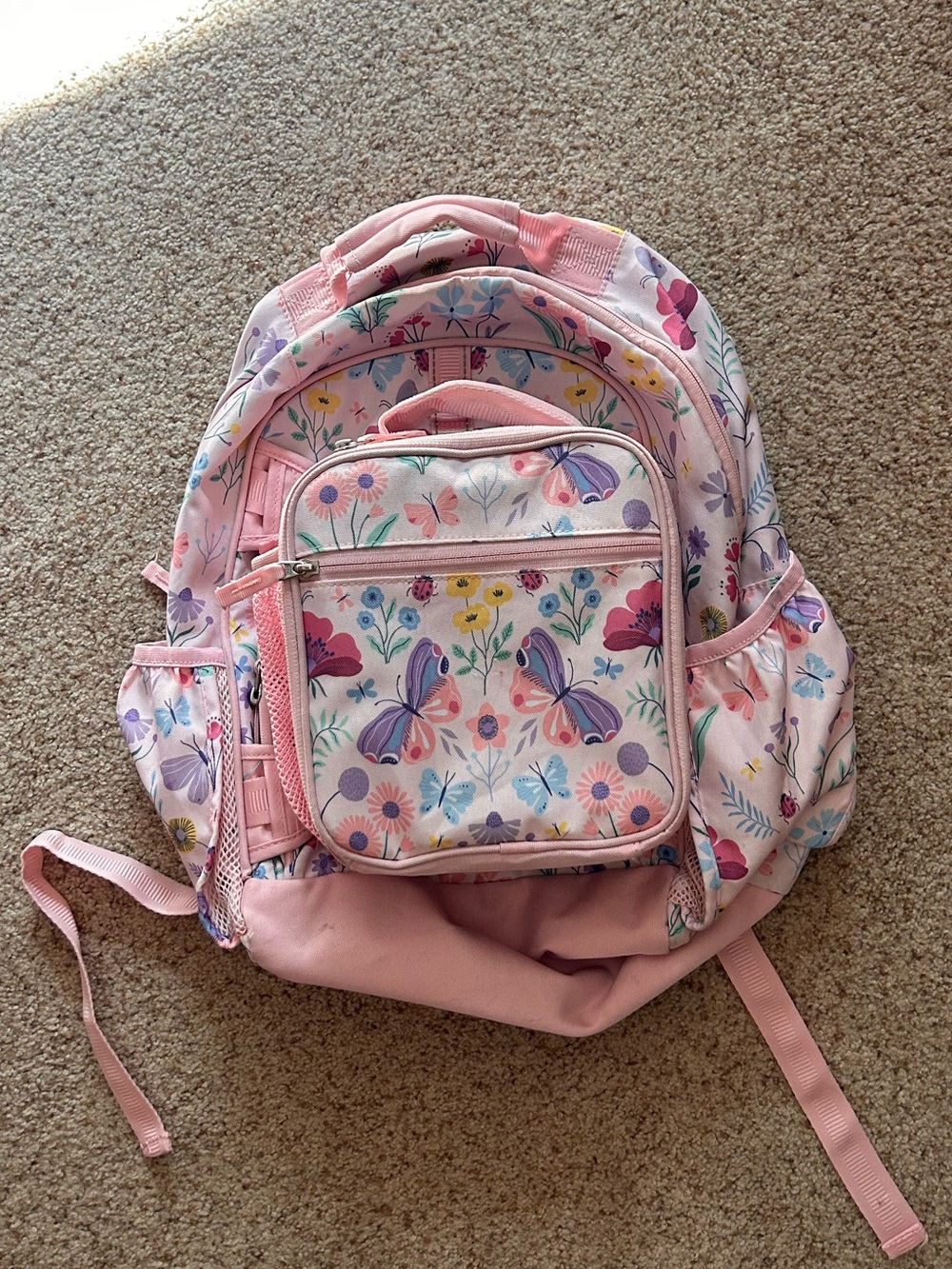 Pottery Barn Kids Pink Butterfly & Floral School Backpack